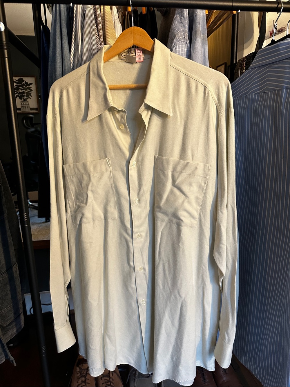 Vintage Taupe/Beige Summer Shirt, Made in Italy
